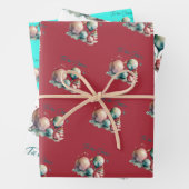 水彩オーナメントクリスマス ラッピングペーパーシート (インサイチュ)