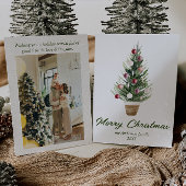 水彩オーナメントツリー写真メリークリスマス シーズンカード