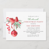 水彩オーナメントバーチャルクリスマスパーティー 招待状 (正面)