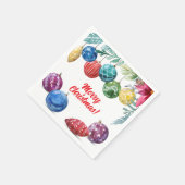 水彩オーナメント交換クリスマスパーティー スタンダードカクテルナプキン (角)