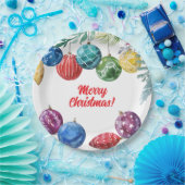 水彩オーナメント交換クリスマスパーティー ペーパープレート (パーティー)