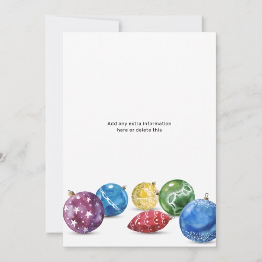 水彩オーナメント交換クリスマスパーティー 招待状 (裏面)