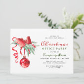 水彩オーナメント企業のクリスマスパーティー 招待状 (スタンド正面)