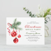水彩オーナメント企業のクリスマスパーティー 招待状 (スタンド正面)