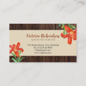 水彩オ素朴レンジユリのフローラ美術 名刺 (裏面)