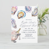 水彩オysterのロースト＆シャンパンエンゲージメント 招待状 (スタンド正面)