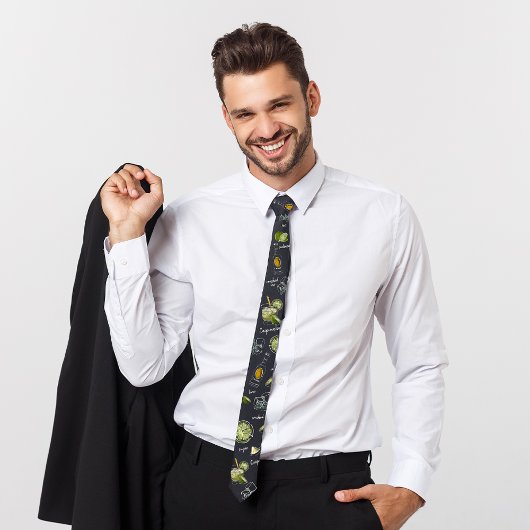 水彩カイピリニャカクテルブラックギフトネックタイ ネクタイ