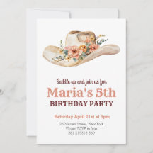 水彩カウガールハット ロデオ ウェスタン 誕生日