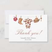 水彩カウボーイ ベイビーシャワー ありがとう サンキューカード (正面)