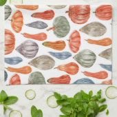 水彩カカラフルラーパンプキンスコレクション   キッチンタオル (折り畳み)