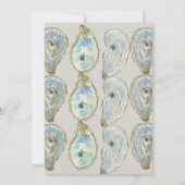 水彩カキ結婚ーの – ライトブルー 招待状 (裏面)