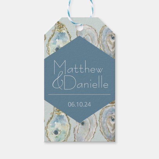 水彩カキ結婚式の引き出物有難う ギフトタグ (正面)