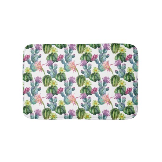 水彩カクティアートパターン バスマット (正面)