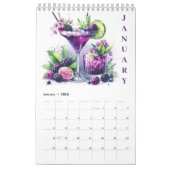 水彩カクテルアジェンダーカレンダー カレンダー (1月 2026)