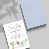 水彩カクテルアダルトバースデーパーティー 招待状