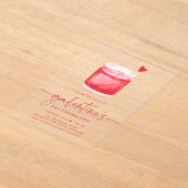 水彩カクテルガレンティーヌデイパーティー アクリル招待状 (レイダウン)