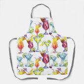 水彩カクテルトロピカルパタカラフルーン エプロン (正面)