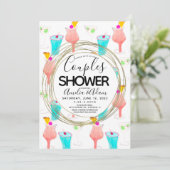 水彩カクテルパターンカップルのシャワー侵入者 招待状 (スタンド正面)