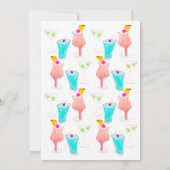 水彩カクテルパターンカップルのシャワー 招待状 (裏面)