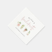 水彩カクテルパーソナライズドバチェロレッテ スタンダードカクテルナプキン (角)