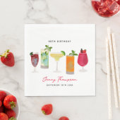 水彩カクテルパーティードリンクバースデーパーティー スタンダードランチョンナプキン (インサイチュ)