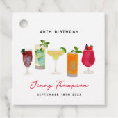 水彩カクテルパーティードリンクバースデーパーティー フェイバータグ (正面)