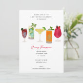 水彩カクテルパーティードリンクバースデーパーティー 招待状 (スタンド正面)