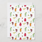 水彩カクテルパーティードリンクブライダルシャワー 招待状 (裏面)