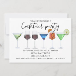水彩カクテルパーティー 招待状