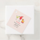 水彩カクテルブライダルシャワーありがとう フェイバータグ (インサイチュ)