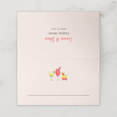 水彩カクテルブライダルシャワーピンク プレイスカード (外部開封)