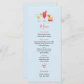 水彩カクテルブライダルシャワーメニュー メニュー (正面/裏面)