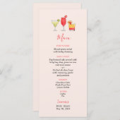 水彩カクテルブライダルシャワーメニュー メニュー (正面/裏面)