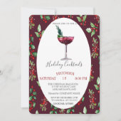 水彩カクテルホリーベリークリスマス 招待状 (正面)