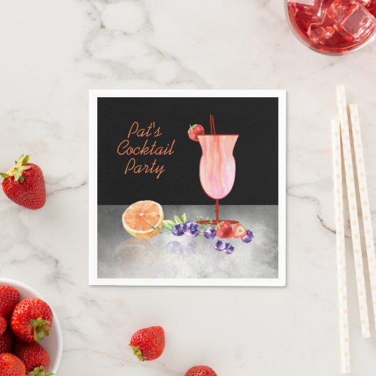 水彩カクテル凍っていバースデーパーティー スタンダードカクテルナプキン (インサイチュ)