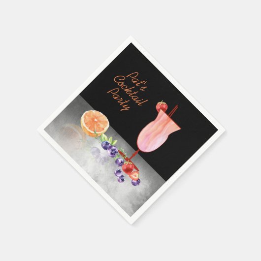 水彩カクテル凍っていバースデーパーティー スタンダードカクテルナプキン (角)