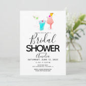 水彩カクテル絵を描ブライダルシャワーイベント 招待状 (スタンド正面)