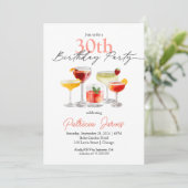 水彩カクテル30th誕生日パーティー 招待状 (スタンド正面)