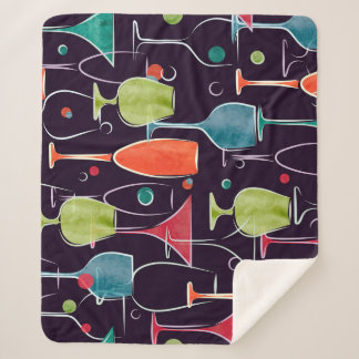 水彩カクテル、カラフルヴィンテージパターン。 シェルパブランケット