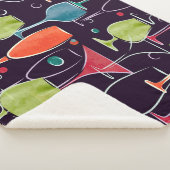 水彩カクテル、カラフルヴィンテージパターン。 シェルパブランケット (3/4)