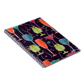 水彩カクテル、カラフルヴィンテージパターン。 ノートブック (右側)