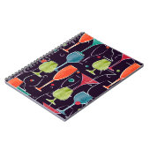 水彩カクテル、カラフルヴィンテージパターン。 ノートブック (左側)