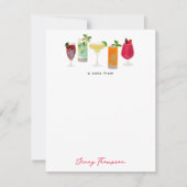 水彩カクテル&パーティードリンクカスタム ノートカード (正面)