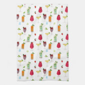 水彩カクテル&パーティードリンクバーテンダー キッチンタオル (縦)