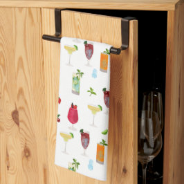 水彩カクテル&パーティードリンクバーテンダー キッチンタオル