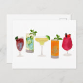 水彩カクテル&パーティードリンク シーズンポストカード (正面/裏面)