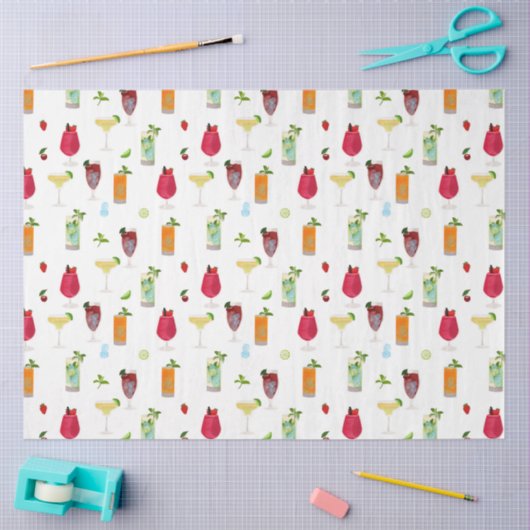 水彩カクテル&パーティードリンク 薄葉紙 (クラフト)