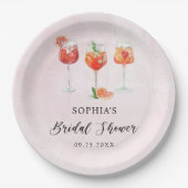 水彩カジュアルパーティー ブライダルシャワー ペーパープレート (正面)