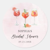 水彩カジュアルパーティー ブライダルシャワー ラウンドシール (正面)