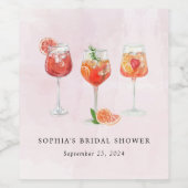 水彩カジュアルパーティー ブライダルシャワー ワインラベル (シングルラベル)